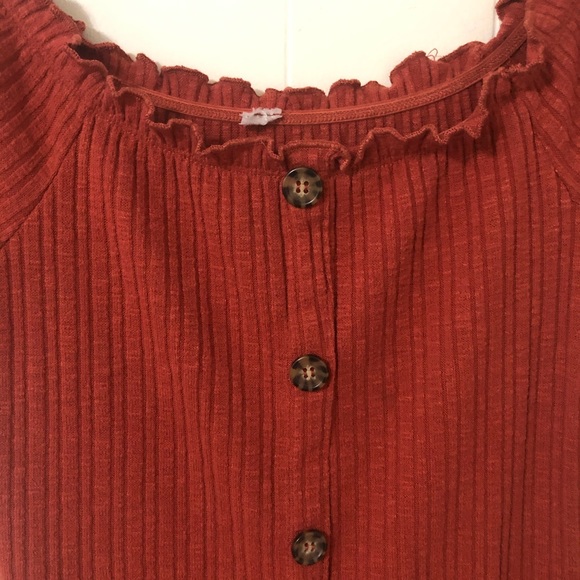 Button front off the shoulder mini dress - Picture 5 of 6